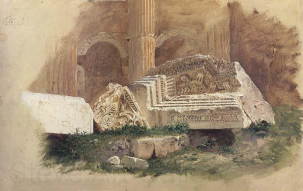 Frederic E.Church Interior of the Temple of Bacchus,Baalbek,Syria France oil painting art